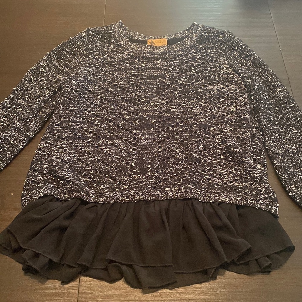 KATSUMI Women’s Black and White Sweater Size Large